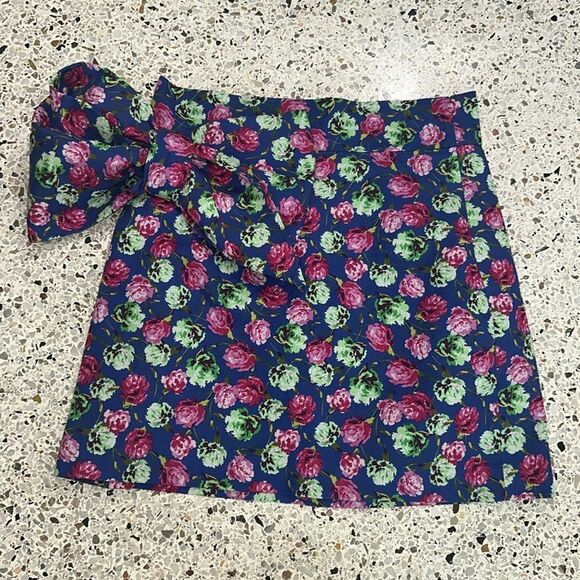 New Zara floral print mini skirt large bow blogger favorite medium m - Picture 3 of 7